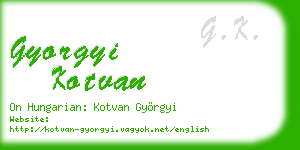 gyorgyi kotvan business card