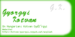 gyorgyi kotvan business card